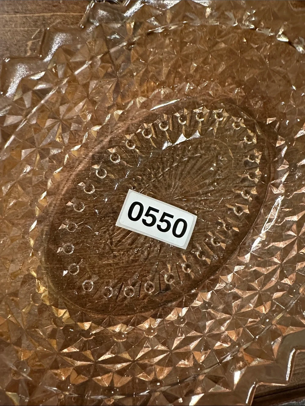 Vintage Pink Pressed Glass Oval Serving Bowl Scalloped Sawtooth Edge